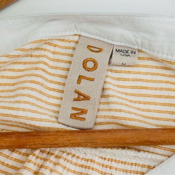 Yellow and White Striped Henley- Dolan - Picture 5 of 7